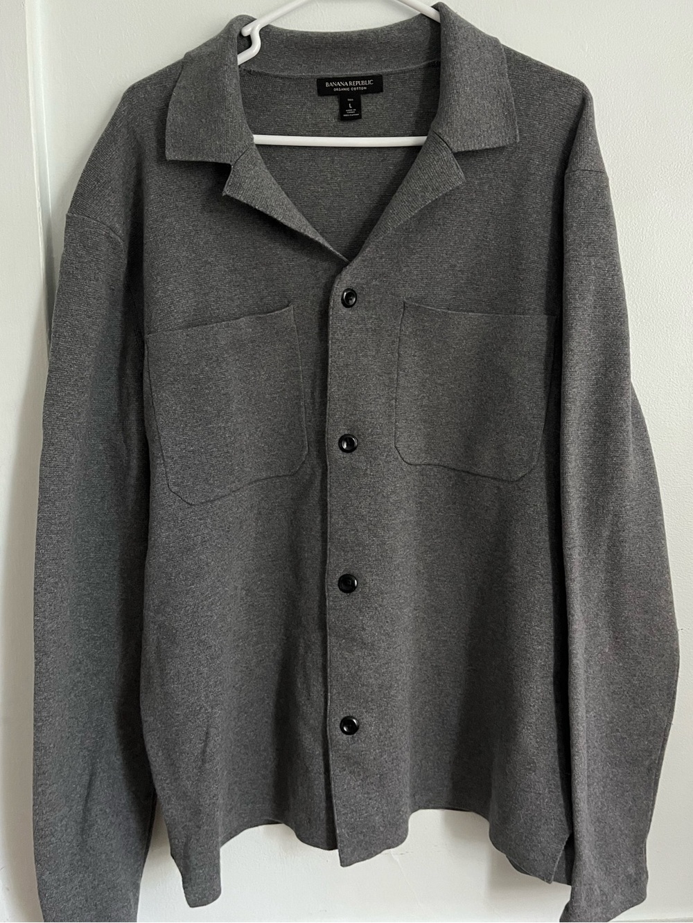 Banana Republic Men's Gray Button-Up Shirt Jacket Cardigan